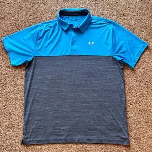 Under Armour Blue and Gray Performance Polo